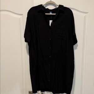 NWT Black Linen Blend Mini Dress